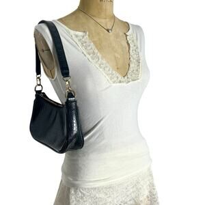 Fae White Cotton Lace Trim V Neck Romantic Cottagecore Top S